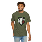 Smiling man wearing Ghost Army patriotic t-shirt in hemp