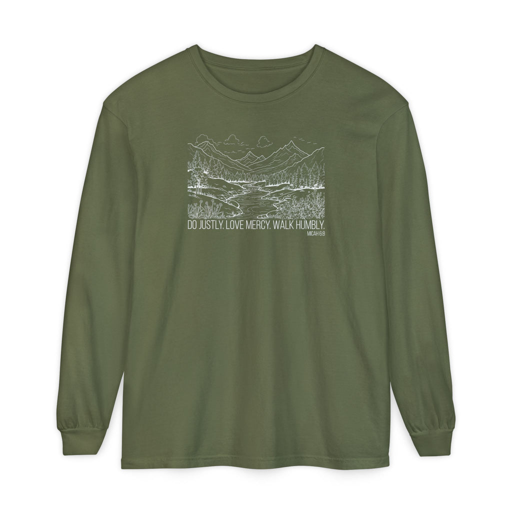 Micah 6:8 Christian long sleeve t-shirt in hemp