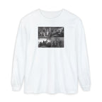 White Comfort Colors t-shirt with a montage of revolutionary war era paintings