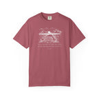 Crimson Comfort Colors t-shirt with outdoor graphic and 'This is the day the Lord has made; We will rejoice and be glad in it' underneath