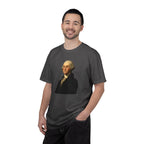 Man wearing George Washington patriotic t-shirt in graphite