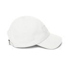 Right side view of White dad cap 