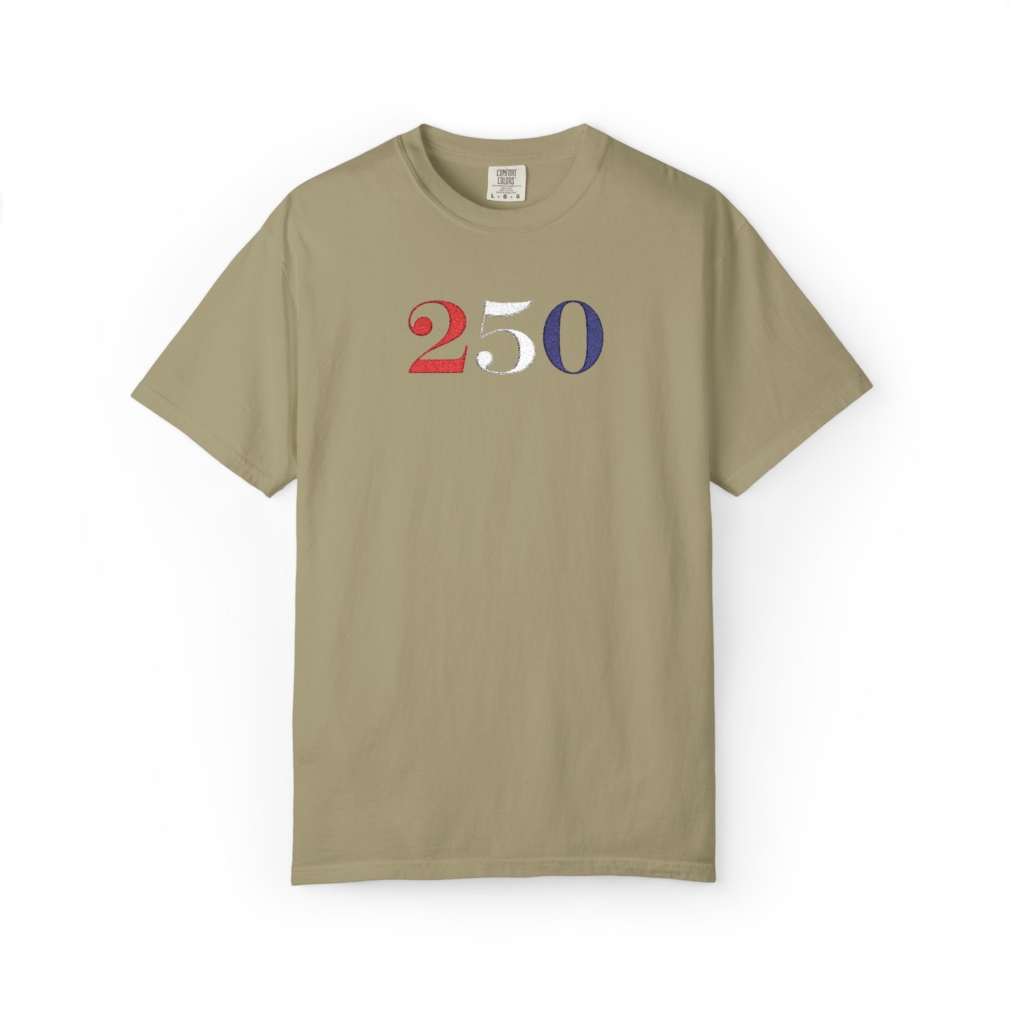 Khaki embroidered America 250 t-shirt