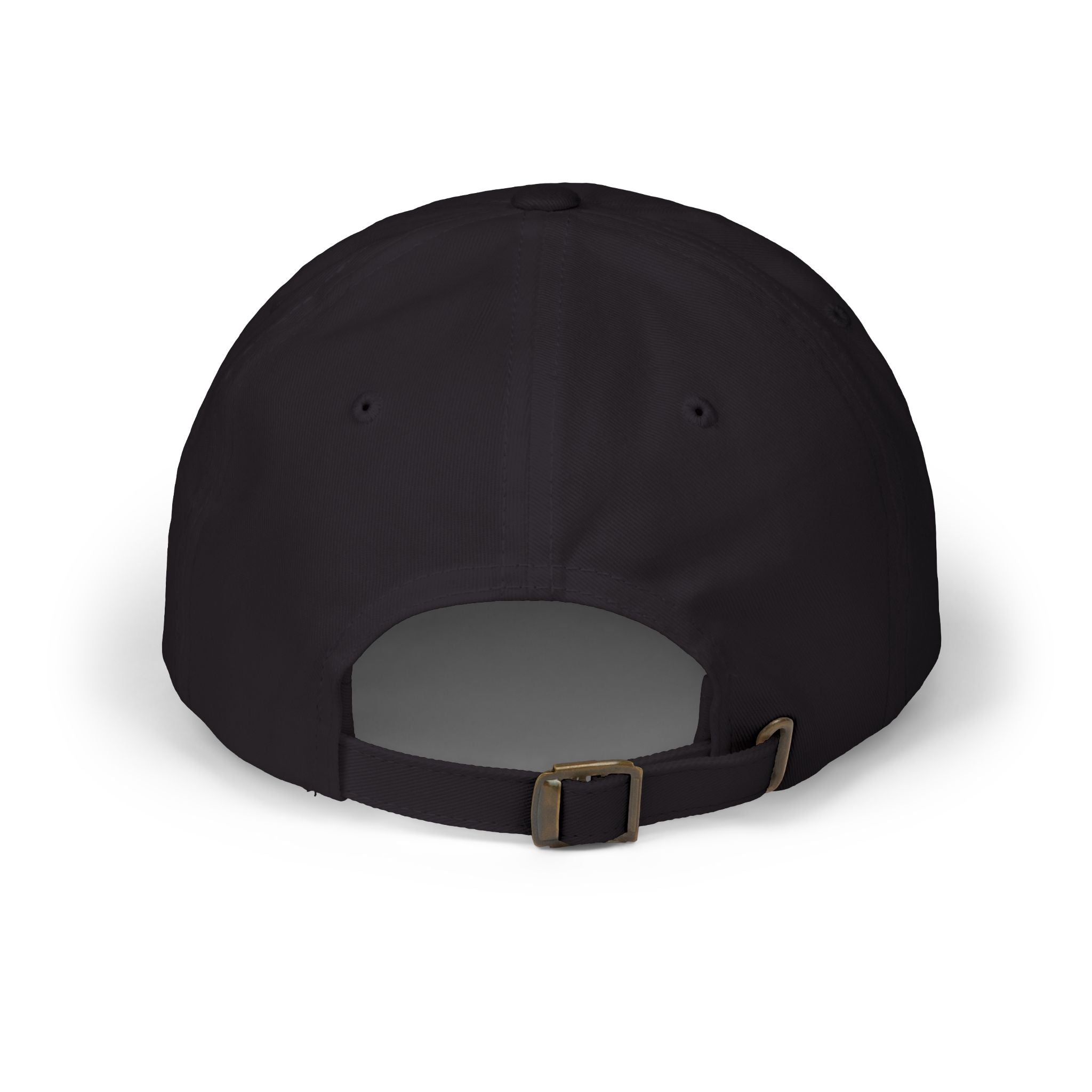 Back view of America 250 embroidered dad hat in black