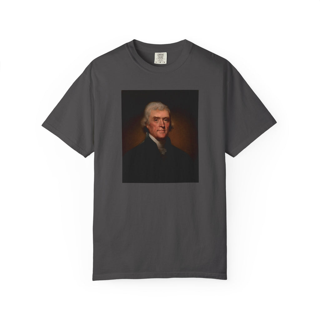 Thomas Jefferson Founders Collection portrait t-shirt full uncropped Peale design, graphite