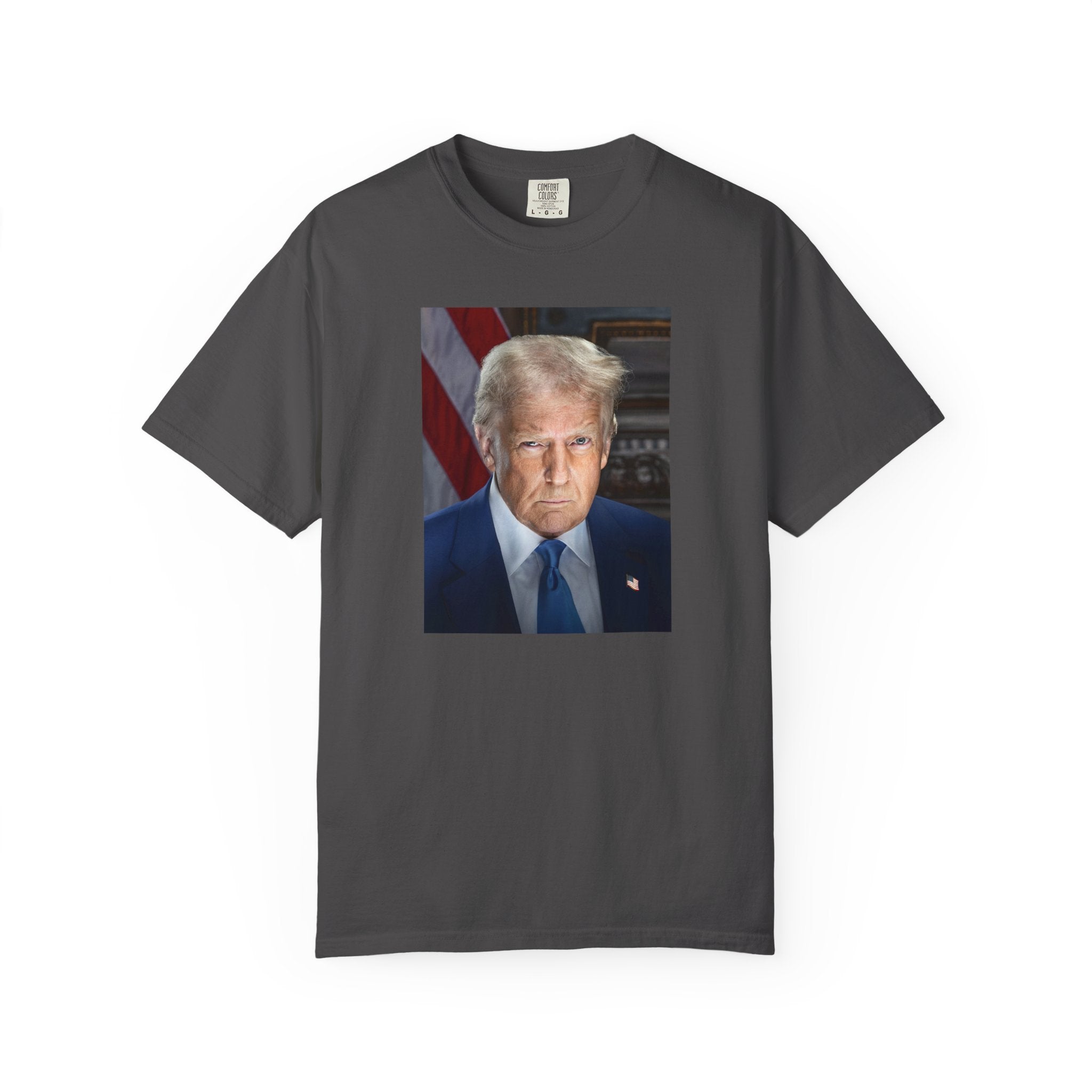 Donald Trump 47 Founders Collection portrait t-shirt with 2025 inaugural design in graphite