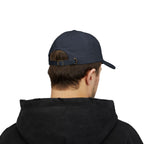 Back view of man wearing a Navy dad cap