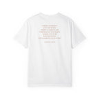 Back view of Donald Trump 47 tee with 'America's destiny is in our sights... and the best is yet to come' quote, in white