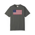 Distressed Betsy Ross flag 1776 t-shirt in pepper