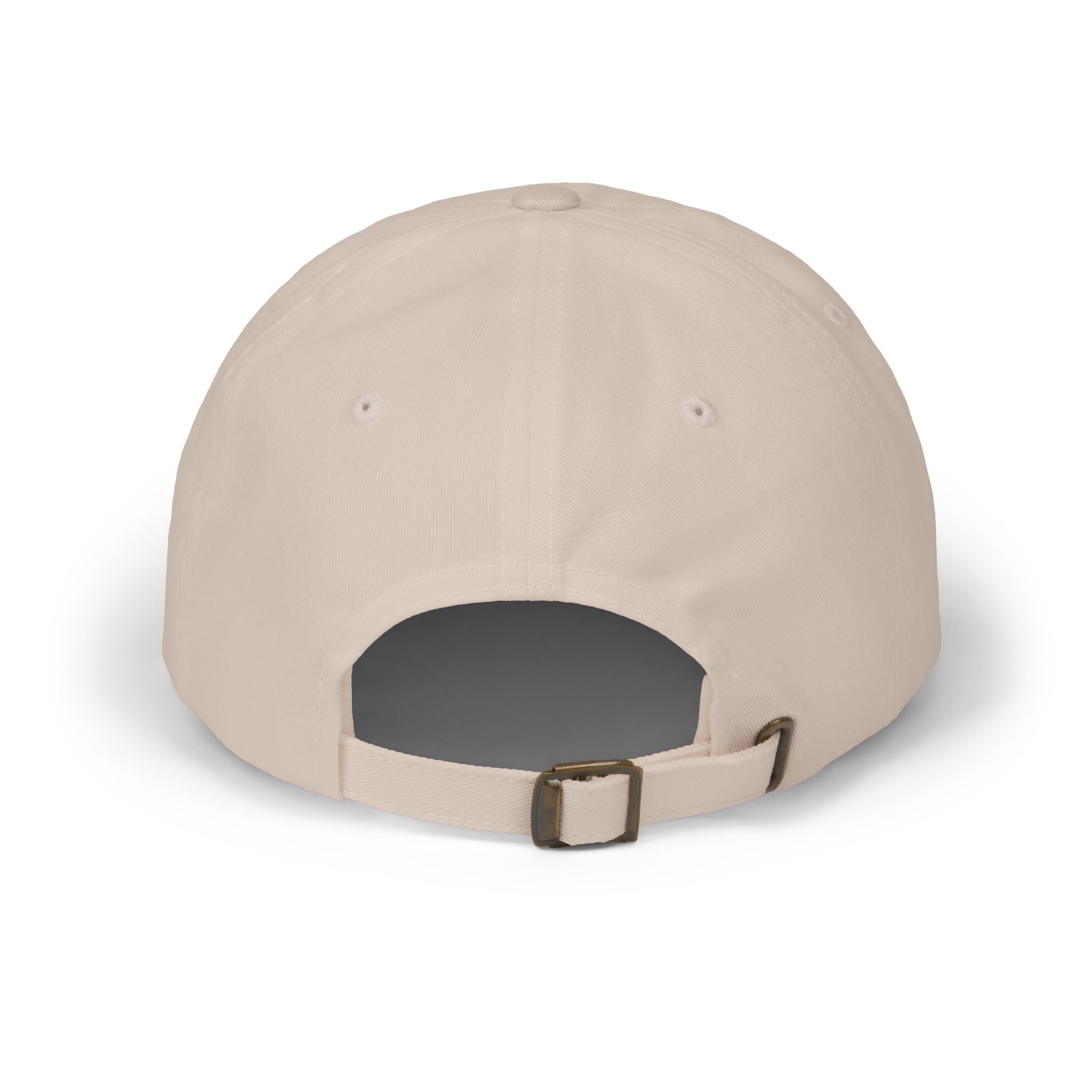 Back view of America 250 embroidered dad hat in stone