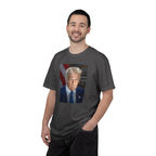 Man wearing Donald Trump 47 patriotic t-shirt in graphite
