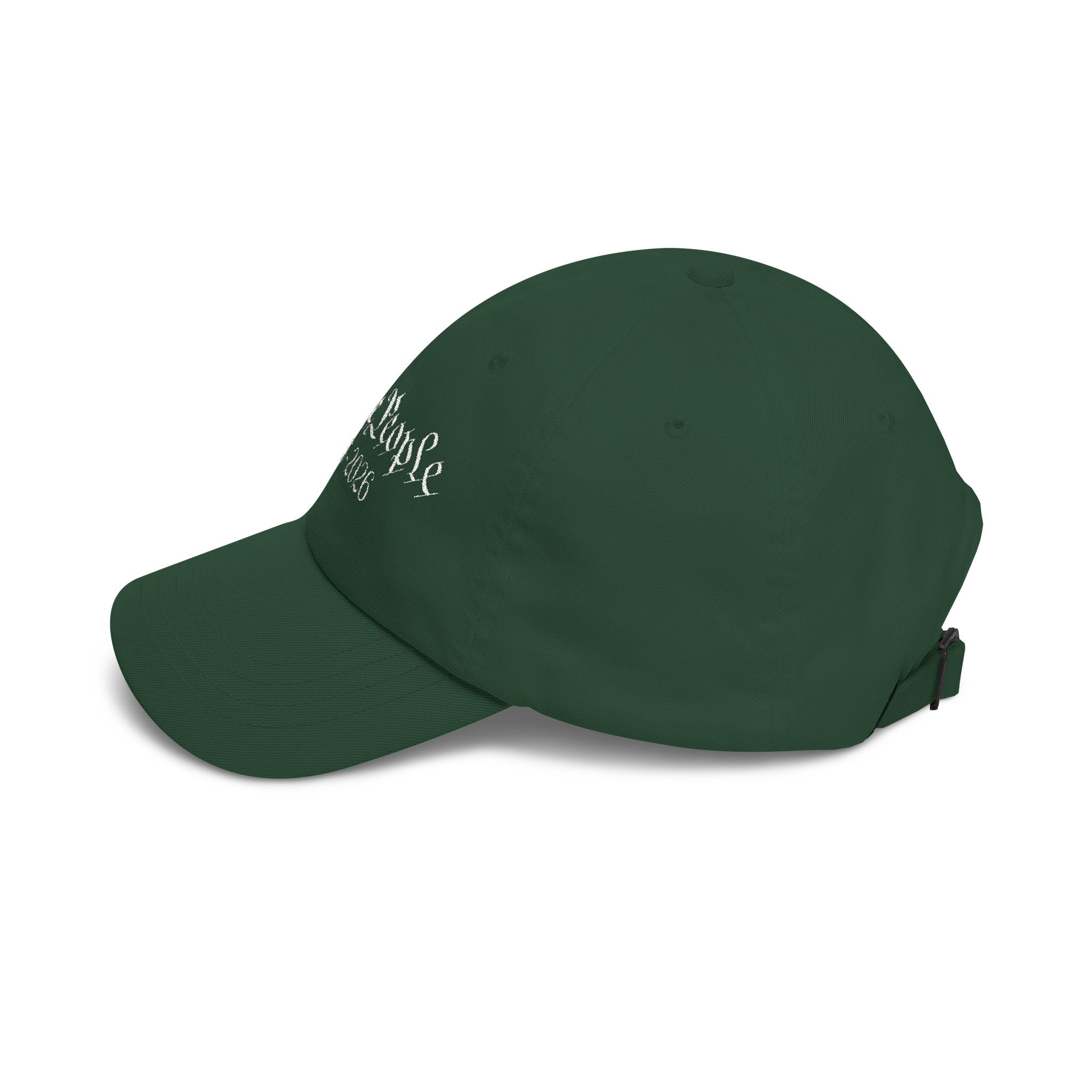 Side view of a spruce green cap 