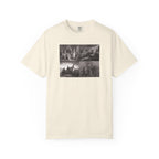 Ivory Comfort Colors t-shirt printed with a montage of four revolutionary war era paintings