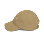 Side view of a Khaki baseball cap