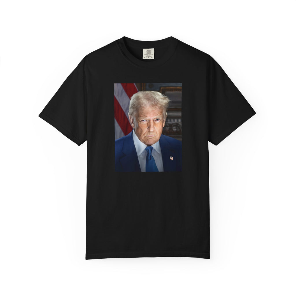 Donald Trump 47 Founders Collection portrait t-shirt with 2025 inaugural design in black