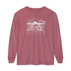 Psalm 118:24 with nature graphic on long-sleeve crimson t-shirt 