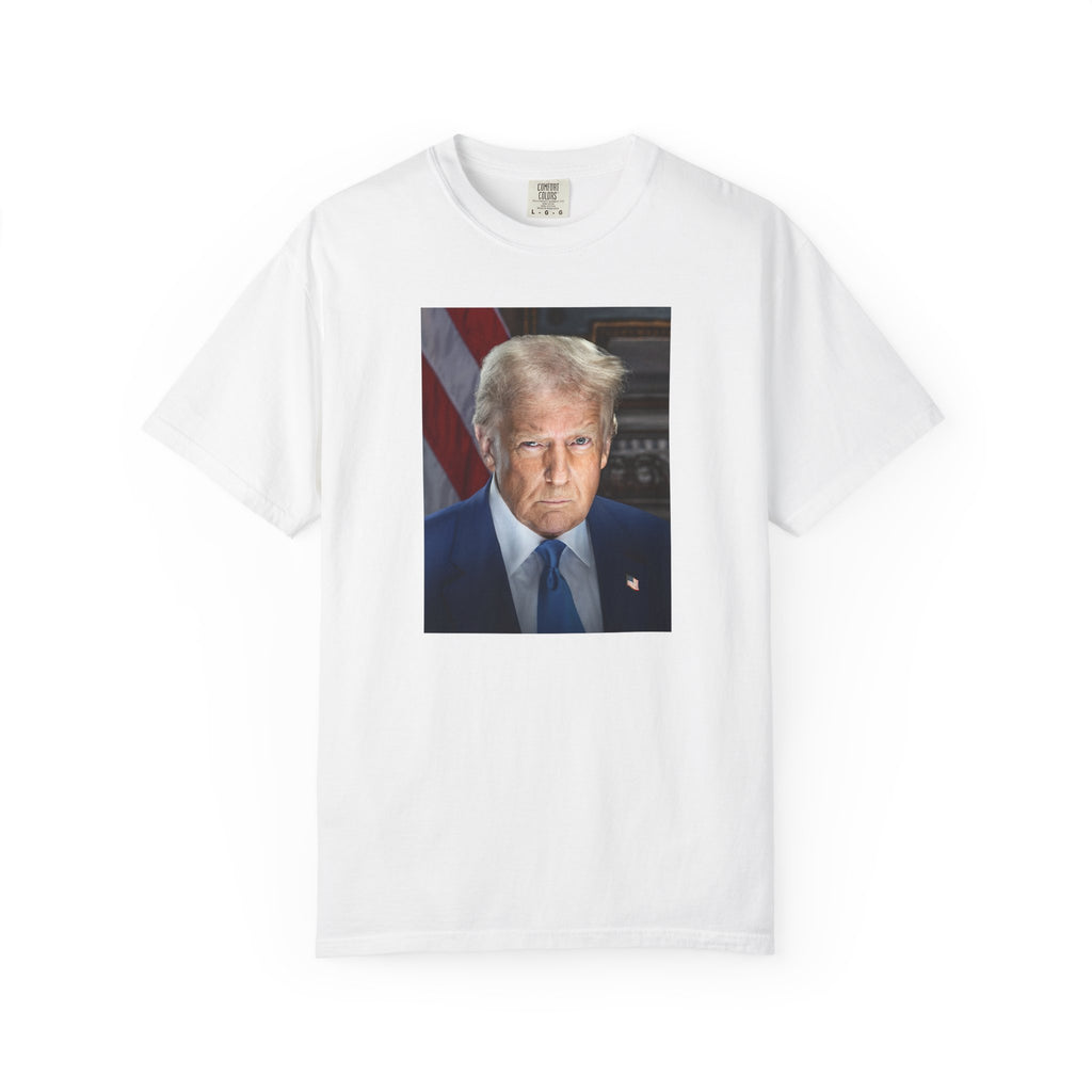 Donald Trump 47 Founders Collection portrait t-shirt with 2025 inaugural design in white