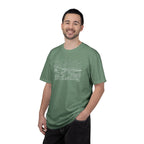 Smiling man wearing Micah 6:8 Christian t-shirt in light green

