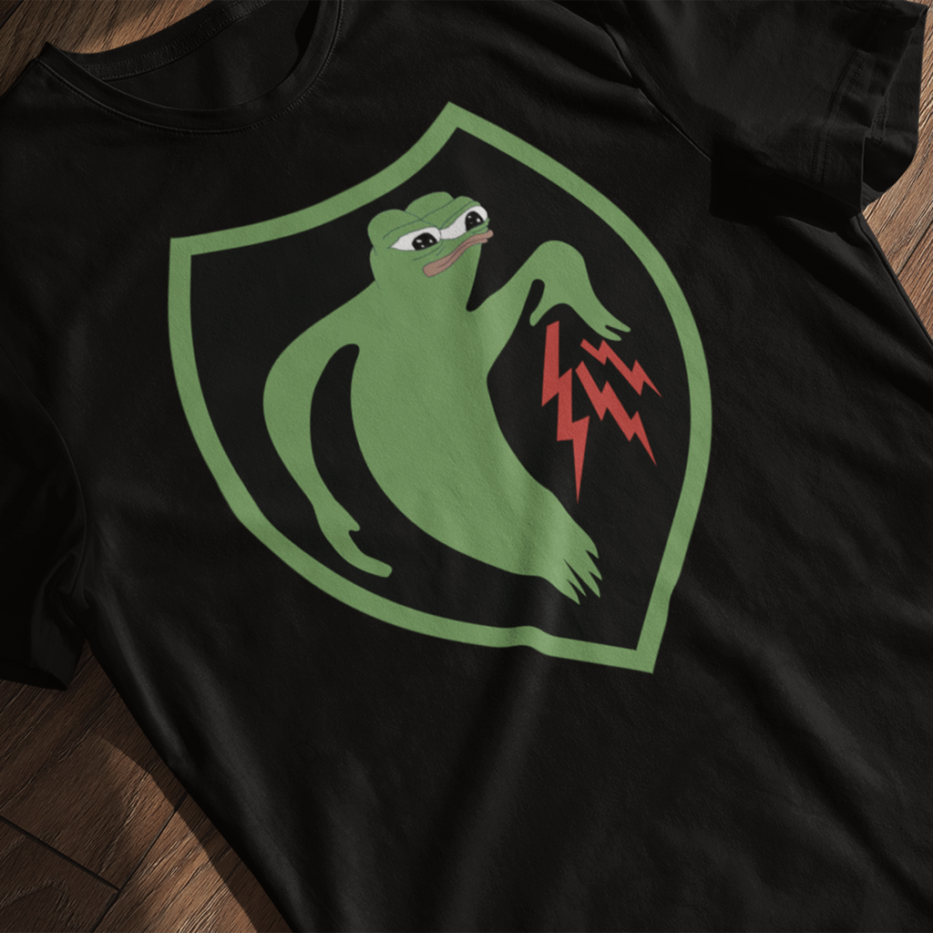 Apu Ghost Army meme t-shirt with lightning bolts and shield 