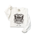 United We Stand eagle patriotic long sleeve Comfort Colors t-shirt in White, vintage 1776-2026 design
