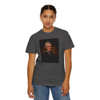 Woman wearing Thomas Jefferson portrait t-shirt, graphite