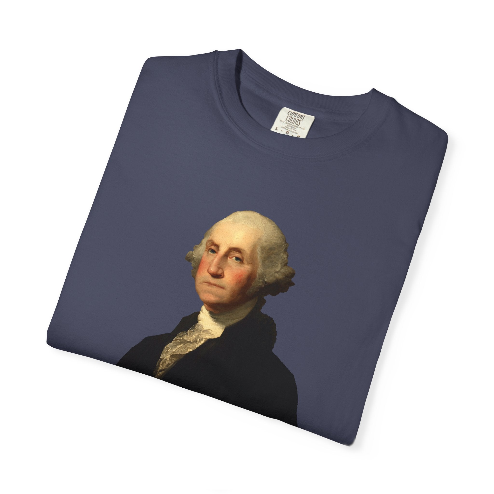 George Washington Founders Collection portrait t-shirt in denim, folded