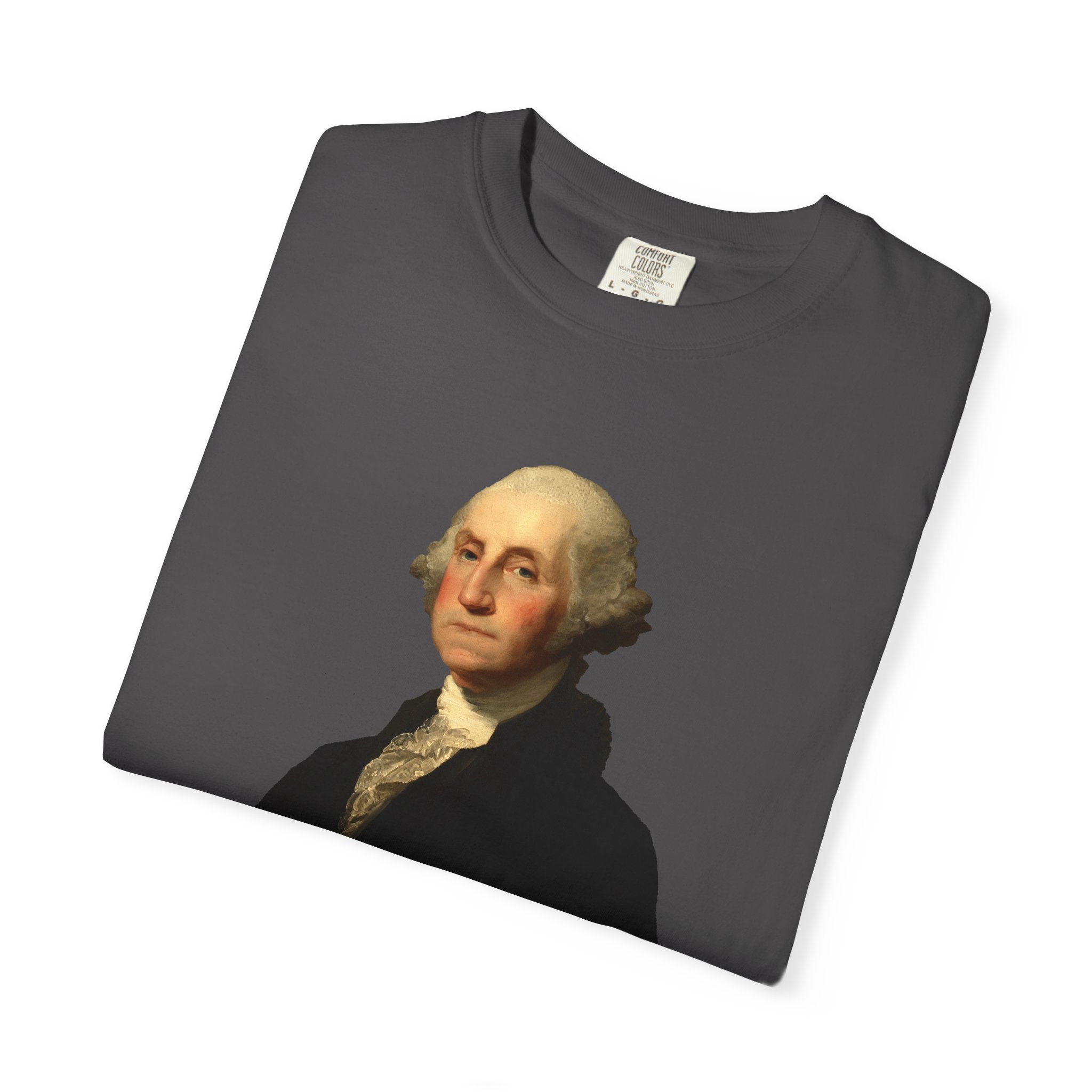 George Washington Founders Collection portrait t-shirt in graphite, folded