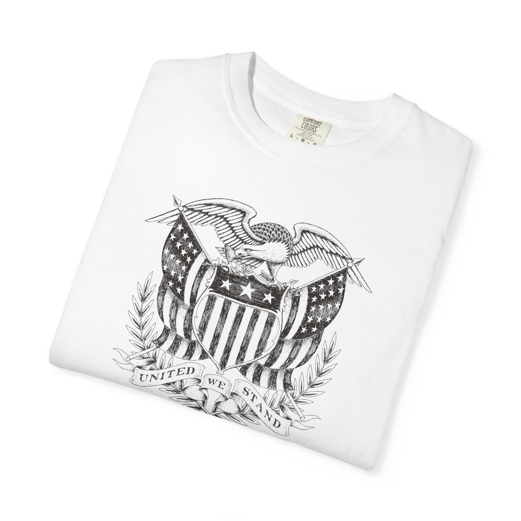 Folded white United We Stand eagle t-shirt

