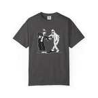 Koko the Clown Dancing Ghost psyop meme t-shirt in monochrome vintage style in graphite