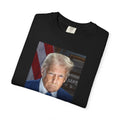 Donald Trump 47 Founders Collection portrait t-shirt with 2025 inaugural design in black, folded