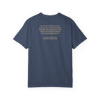 Back view of George Washington tee with Farewell Address quote spine in midnight