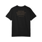 Back view of Samuel Adams tee in black with 'If Ye Love Wealth Better Than Liberty' quote