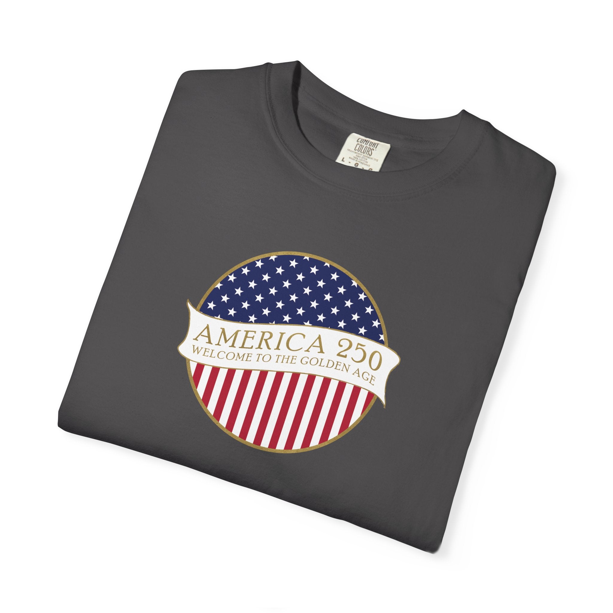 Folded White America 250 Golden Age t-shirt in Graphite