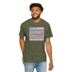 Smiling man wearing 'The Strongest Weapon in the United States is a Patriotic American' t-shirt in hemp
