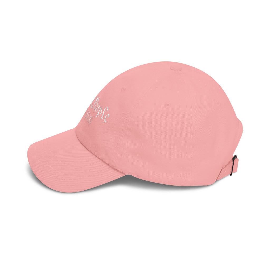 Side view of pink cap 