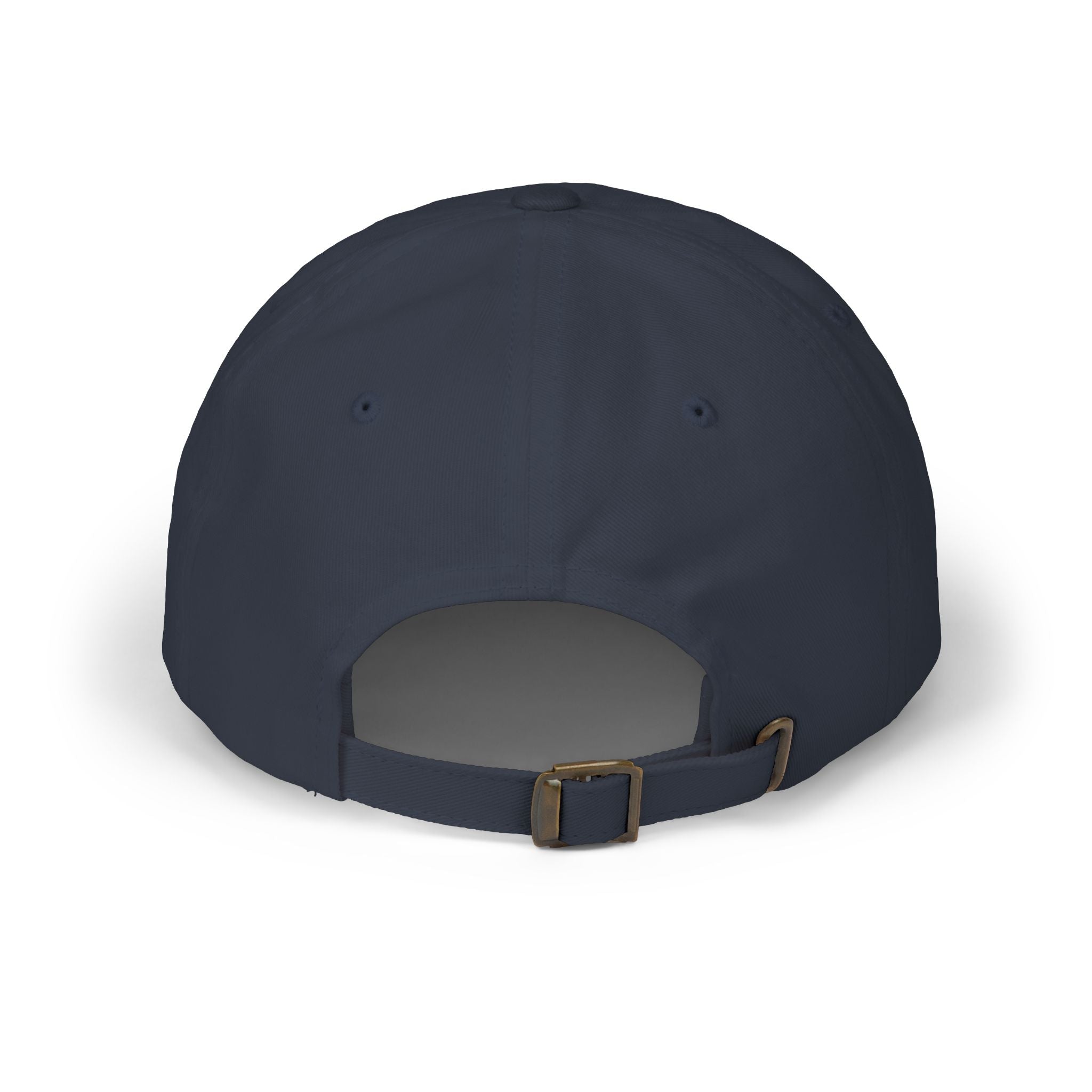 Back view of America 250 embroidered dad hat in navy