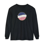 Long sleeve Black Comfort Colors t-shirt with America 250 design