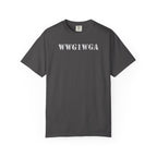 WWG1WGA distressed stencil t-shirt in graphite