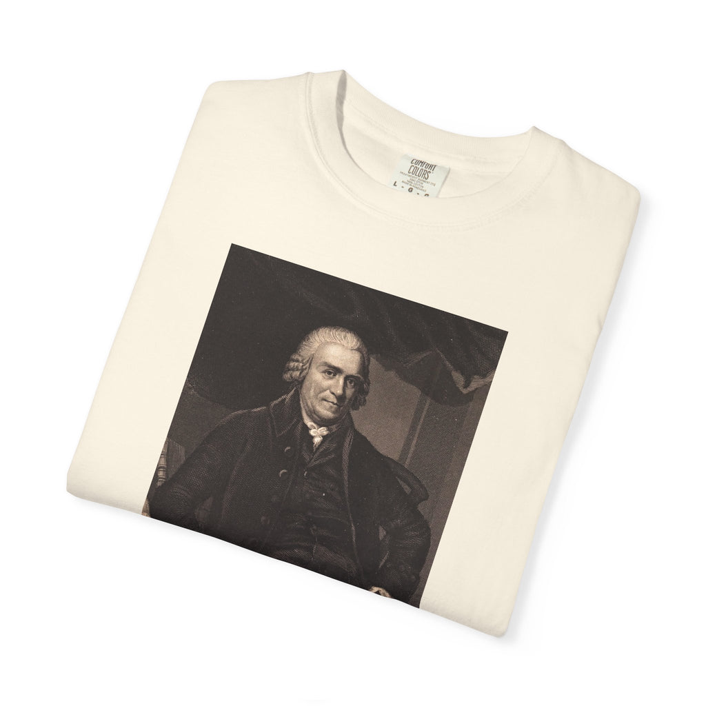 Folded Samuel Adams Founders Collection portrait t-shirt in ivory