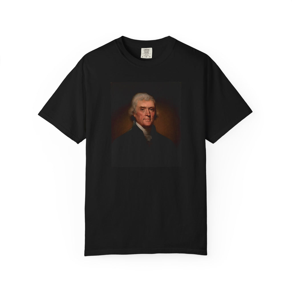 Thomas Jefferson Founders Collection portrait t-shirt full uncropped Peale design, black