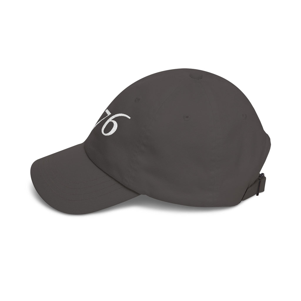 Left side view of Dark Grey dad cap 