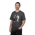 Person wearing Koko the Clown Dancing Ghost meme t-shirt in graphite