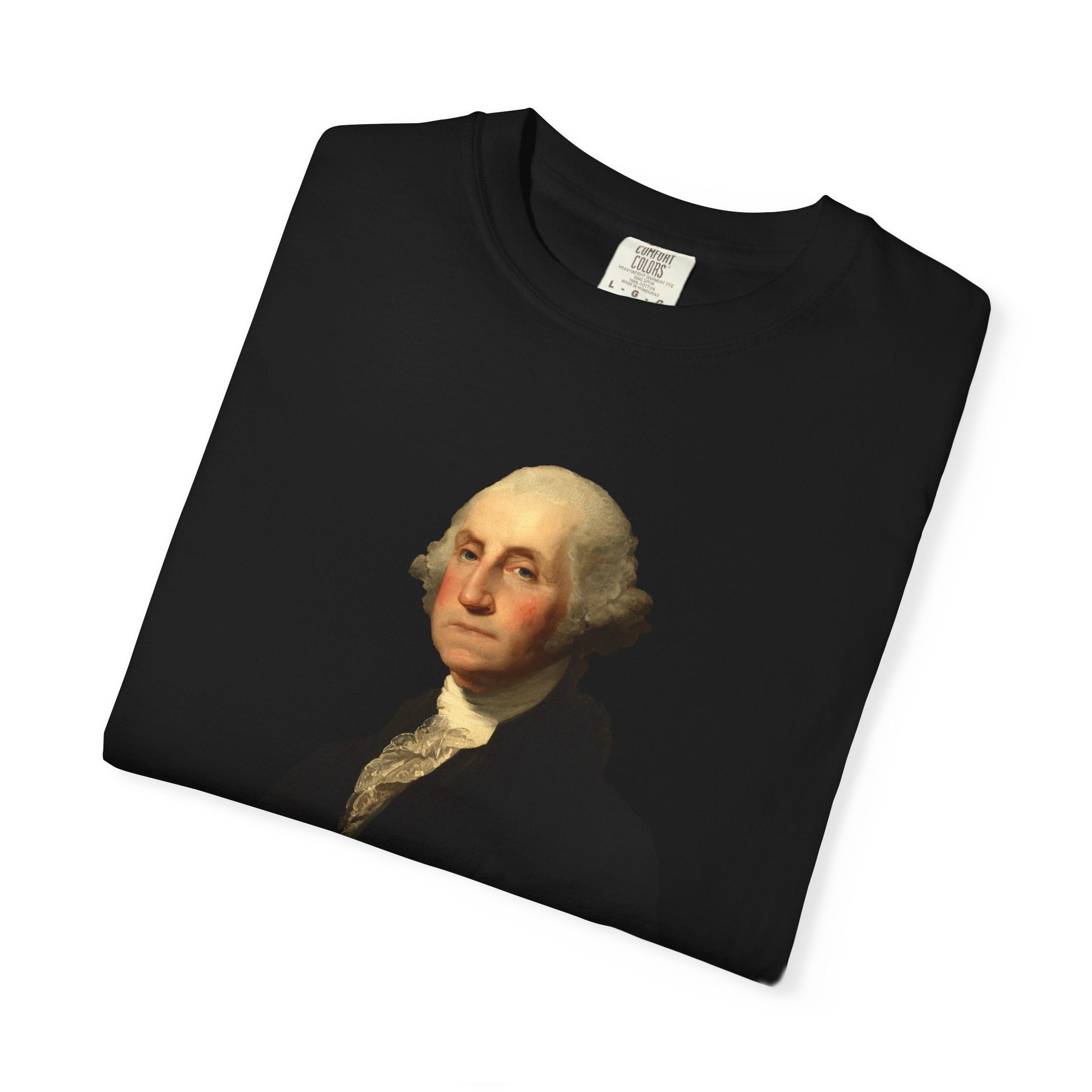 George Washington Founders Collection portrait t-shirt in black, folded