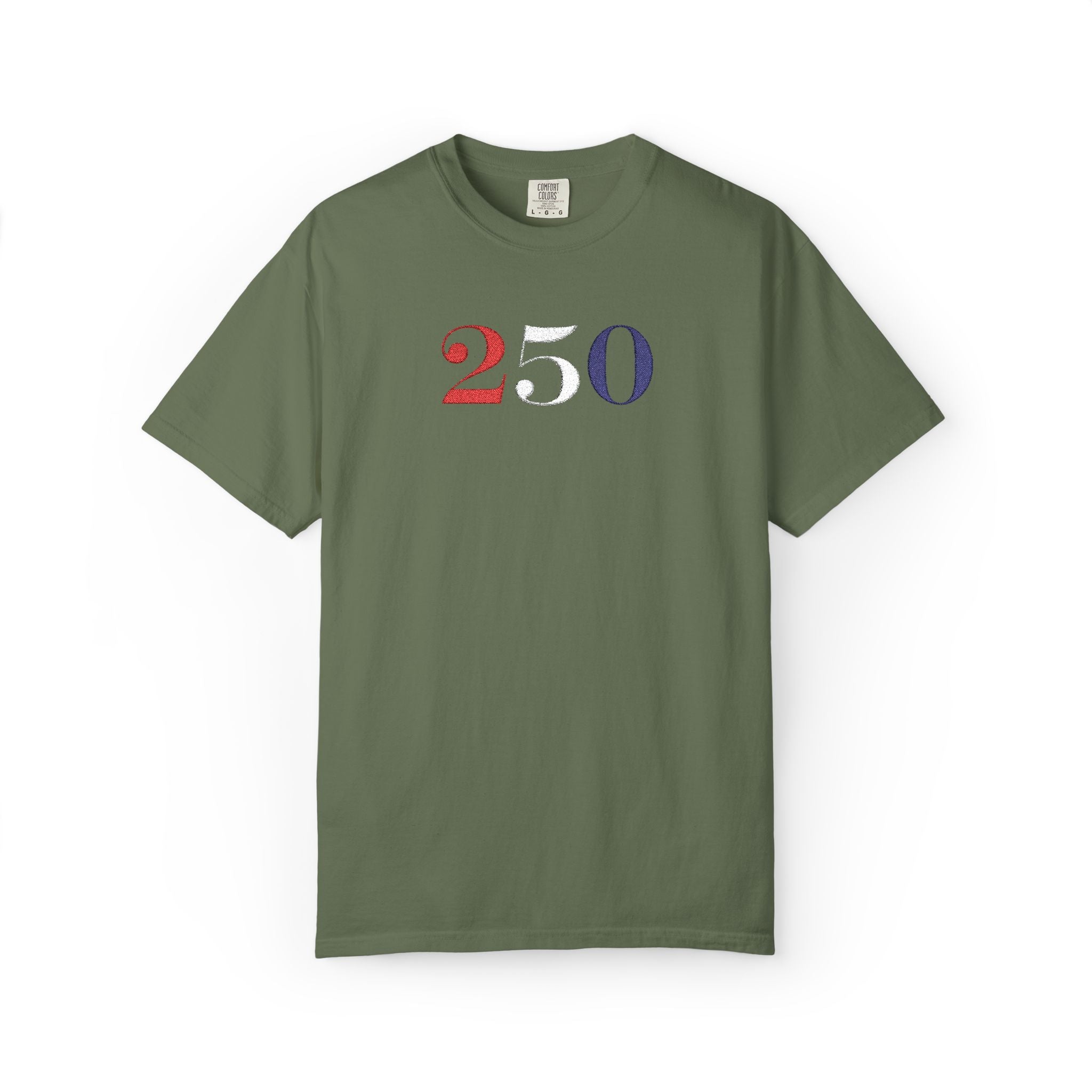 Sage embroidered America 250 t-shirt