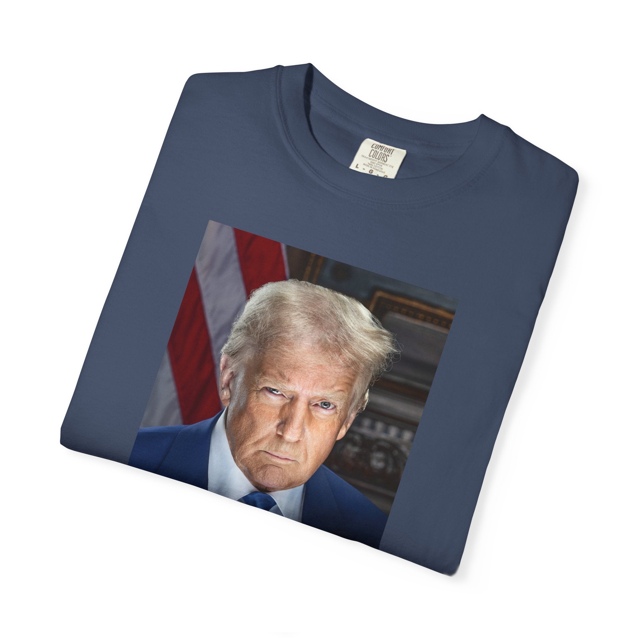 Donald Trump 47 Founders Collection portrait t-shirt with 2025 inaugural design in midnight, folded