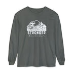 Stronger Than The Storm Christian long sleeve t-shirt in pepper