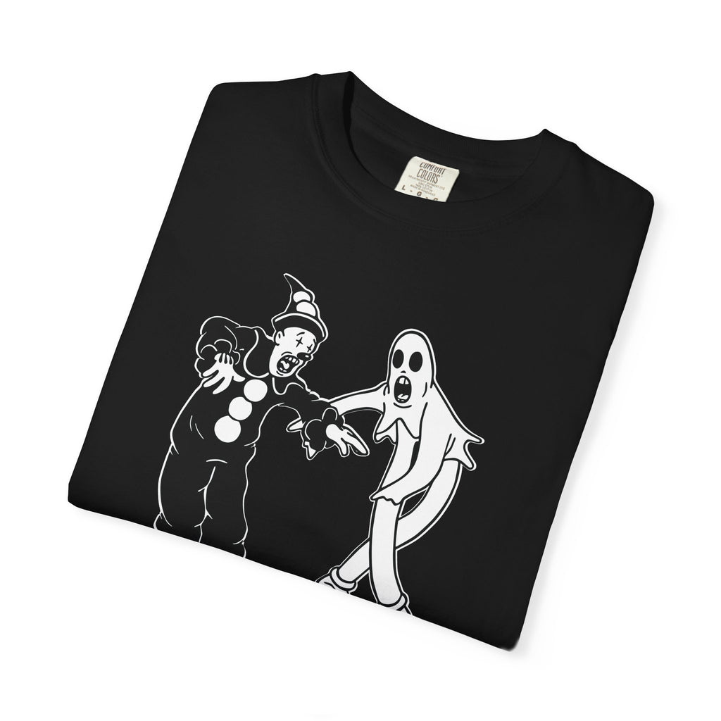 Folded Koko the Clown Dancing Ghost psyop meme t-shirt in Black