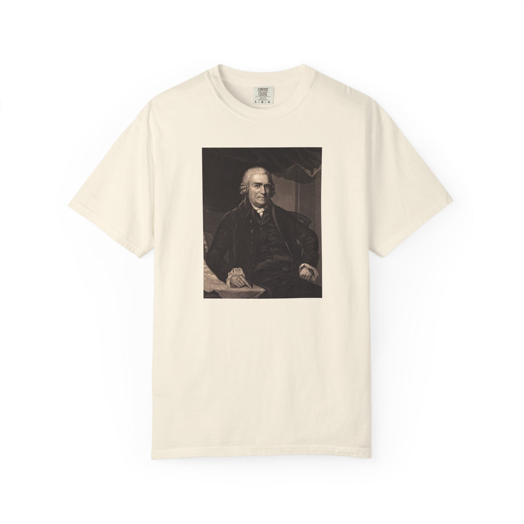 Samuel Adams Founders Collection portrait t-shirt in ivory